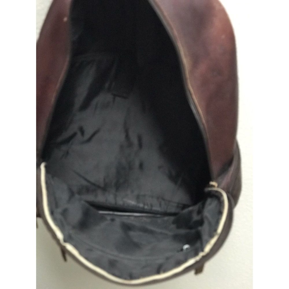 Vtg Genuine Leather Laptop Backpack - Picture 5 of 7